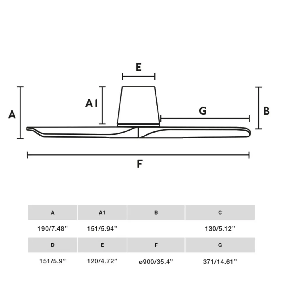 Loftventilator Hey S, sort, DC-motor, støjsvag, Ø 90 cm