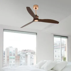 Loftventilator Just Fan kobber valnød