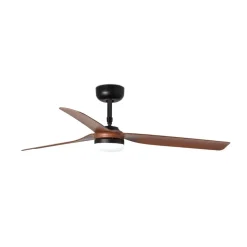 Loftventilator Punt M DC LED sort/mørkt træ