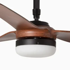 Loftventilator Punt M DC LED sort/mørkt træ