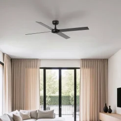 Loftventilator Rudder, DC-motor, støjsvag, Ø 132 cm, træ