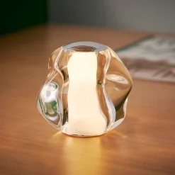 LOOM DESIGN LED-bordlampe Ice Ball, krom, Ø 10,5 cm