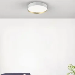 LOOM DESIGN LED-loftlampe Lucia, hvid/guldfarvet Ø 60 cm