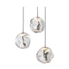 LOOM DESIGN LED-pendellampe Ice Ball 3, klar, akryl