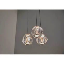 LOOM DESIGN LED-pendellampe Ice Ball 3, klar, akryl