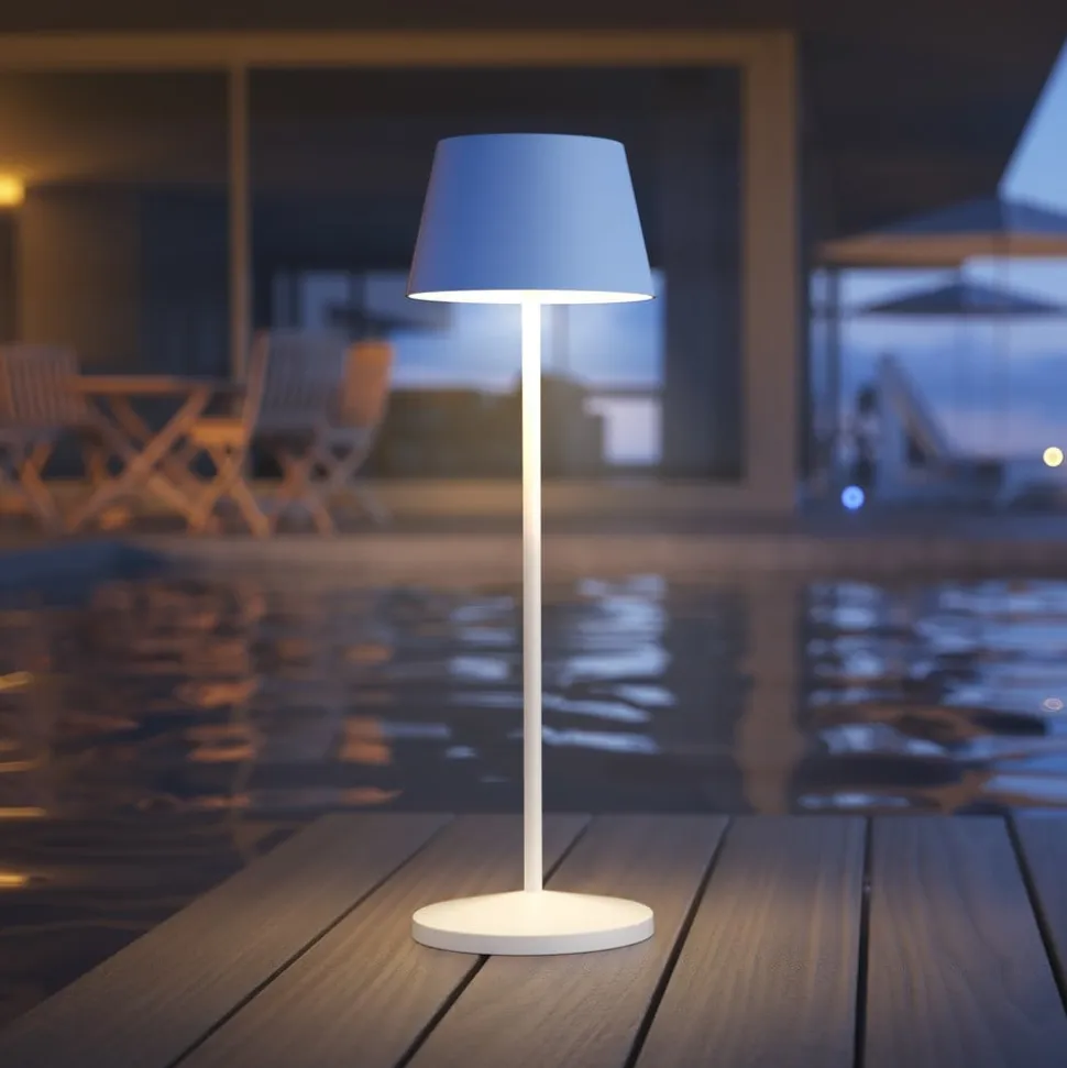 LOOM DESIGN LED-terrasselampe Modi, hvid 36 cm CCT