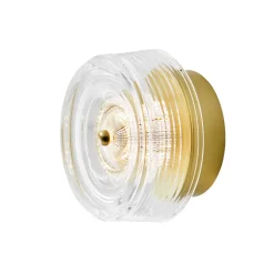 LOOM DESIGN LED-væglampe Glow guldfarvet/klar Ø 16 cm akryl