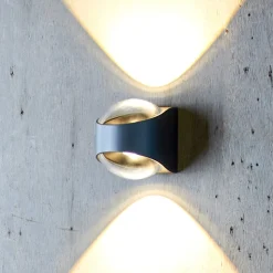 LOOM DESIGN Saga udendørs væglampe op/ned sort