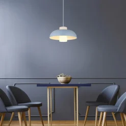 Lowe pendellampe, blå mat, Ø 38 cm, metal