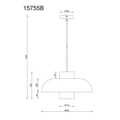 Lowe pendellampe, blå mat, Ø 38 cm, metal