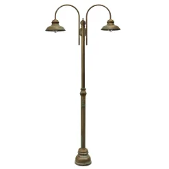 Luca lygtepæl, messing, antik kobber, 2 lyskilder