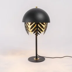 Lucande Aparas bordlampe bladlook, sort-guld