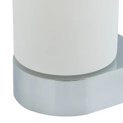 Lucande Basolo væglampe til badeværelset, krom, højde 17,2 cm, glas