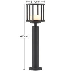 Lucande Berenike 60 cm vejlampe, mørkegrå, metal, GX53
