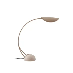 Lucande bordlampe Rivera, beige, metal, sten, 51 cm, G9