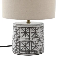 Lucande bordlampe Thalorin, 36,5 cm, sort/hvid, keramik