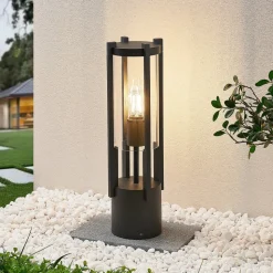 Lucande Brienne sokkellampe, 50 cm, antracit, metal