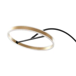 Lucande buelampe Yekta, messingfarvet, 183 cm, dæmpbar