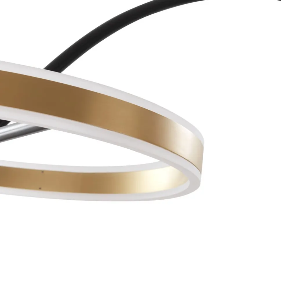 Lucande buelampe Yekta, messingfarvet, 183 cm, dæmpbar