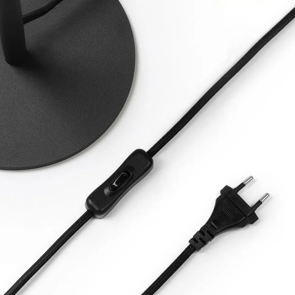 Lucande Carlea bordlampe, 2 lyskilder sort-messing