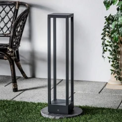 Lucande Carlota LED-vejlampe, antracit, 65 cm, metal