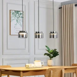 Lucande Diano hængelampe, røggrå, 3 lyskilder