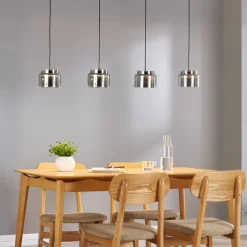 Lucande Diano hængelampe, røggrå, version med 4 lyskilder