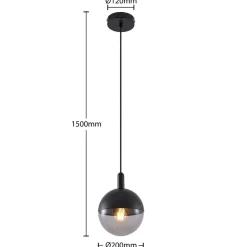 Lucande Dustian pendellampe, glaskugle