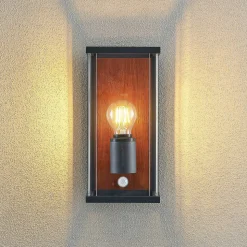 Lucande Elwin væglampe, 1 lyskilde, sensor