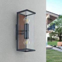 Lucande Elwin væglampe, kantet, 2 lyskilder