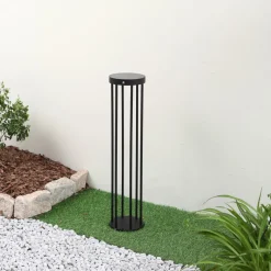 Lucande Evelis LED-vejlampe, sort, aluminium, sensor