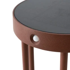 Lucande Evelis LED-vejlampe, rustfarvet, aluminium, sensor