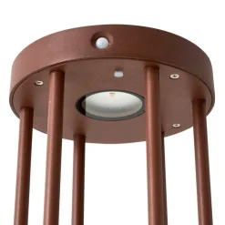 Lucande Evelis LED-vejlampe, rustfarvet, aluminium, sensor