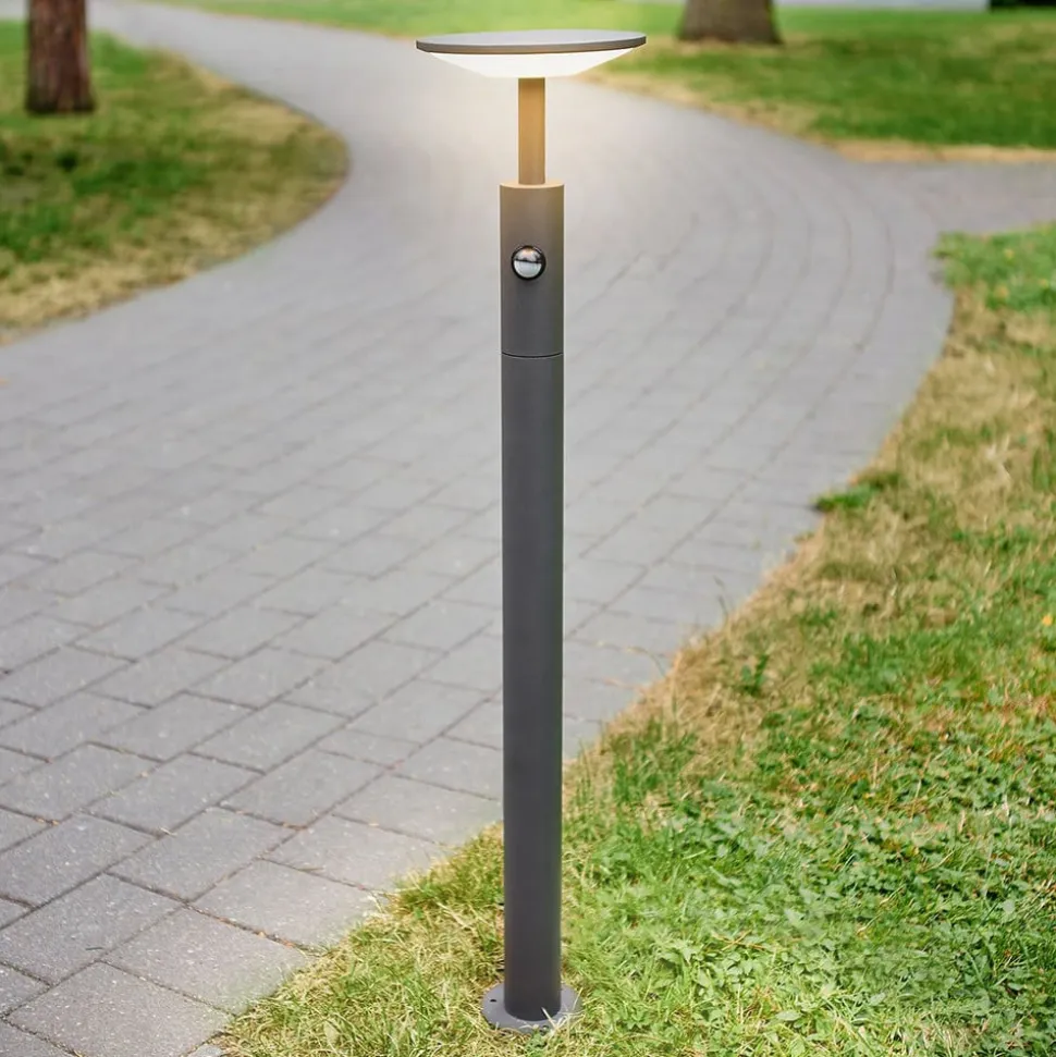 Lucande Fenia LED-vejlampe, 100 cm, sensor, IP54, antracit