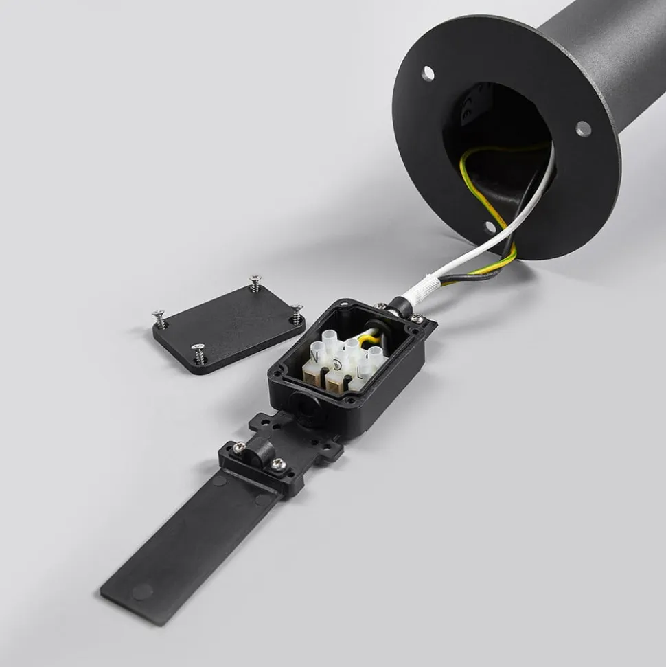 Lucande Fenia LED-vejlampe, 100 cm, sensor, IP54, antracit