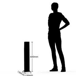 Lucande Fiola sokkellampe, 60 cm, antracit, IP54