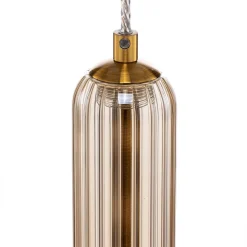 Lucande Freylin pendel, 1-lys, rav, glas, 6 cm