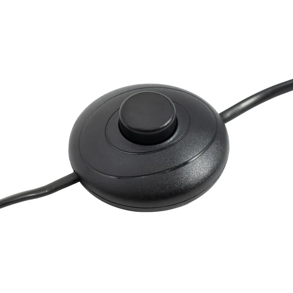 Lucande gulvlampe Alviero, 157 cm, sort, metal, marmor