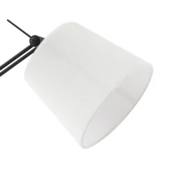 Lucande gulvlampe Caelia, sort, tekstil, justerbar