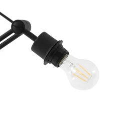 Lucande gulvlampe Caelia, sort, tekstil, justerbar