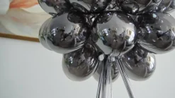 Lucande Gulvlampe Diborah, røggrå, glas, 150 cm, G9