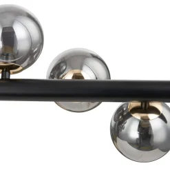 Lucande Gulvlampe Diborah, røggrå, glas, 150 cm, G9