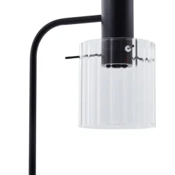 Lucande gulvlampe Eirian, sort, glas, 150 cm høj, E27