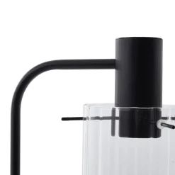 Lucande gulvlampe Eirian, sort, glas, 150 cm høj, E27