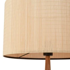 Lucande gulvlampe Fabrena, naturfarvet, bambus, højde 138 cm