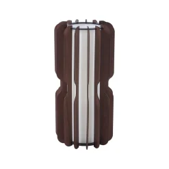 Lucande gulvlampe Juneta, 75 cm, brun, træ, tekstil