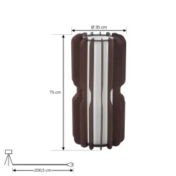 Lucande gulvlampe Juneta, 75 cm, brun, træ, tekstil