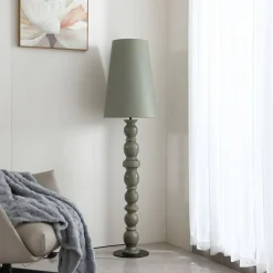 Lucande gulvlampe Lyndorin, grøn, keramik, 150 cm