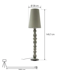 Lucande gulvlampe Lyndorin, grøn, keramik, 150 cm