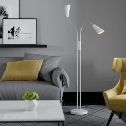 Lucande gulvlampe Medira, hvid, 2 lyskilder, justerbar, GU10